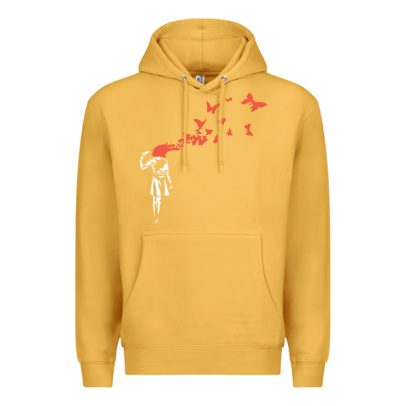 Banksy Headshot Butterfly Premium Hoodie by ArtChic | Teevron