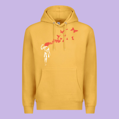 Banksy Headshot Butterfly Premium Hoodie Designed By Artchic