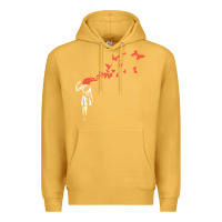 Mustard banksy headshot butterfly Premium Hoodie - ArtChic