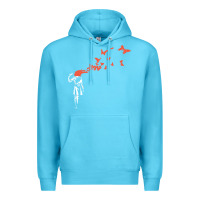 Ocean Blue banksy headshot butterfly Premium Hoodie - ArtChic
