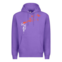 Purple banksy headshot butterfly Premium Hoodie - ArtChic