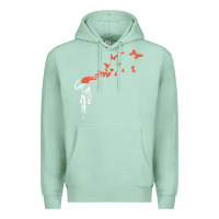 Seafoam banksy headshot butterfly Premium Hoodie - ArtChic