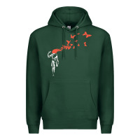 Sports Green banksy headshot butterfly Premium Hoodie - ArtChic