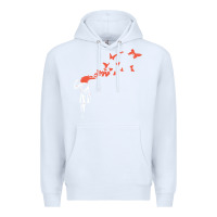 White banksy headshot butterfly Premium Hoodie - ArtChic
