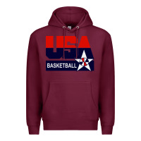 Burgundy usa basketball Premium Hoodie - ArtChic