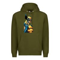 Army Green wolverine 3 Premium Hoodie - ArtChic