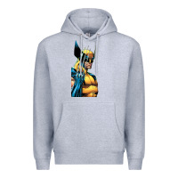 Heather Grey wolverine 3 Premium Hoodie - ArtChic