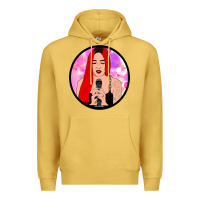 Antique Gold red hair girl singing Premium Hoodie - ArtChic