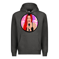 Charcoal Heather red hair girl singing Premium Hoodie - ArtChic