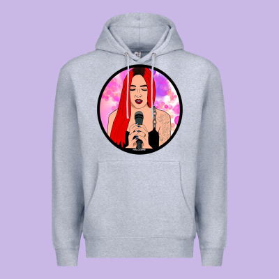 Red Hair Girl Singing Premium Hoodie Designed By Artchic