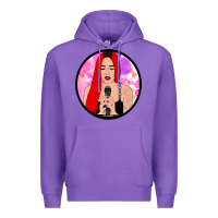 Purple red hair girl singing Premium Hoodie - ArtChic
