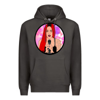 Smoke red hair girl singing Premium Hoodie - ArtChic