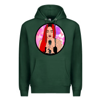 Sports Green red hair girl singing Premium Hoodie - ArtChic