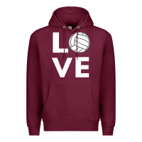 Burgundy girls love volleyball Premium Hoodie - ArtChic