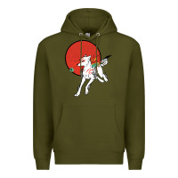 Army Green Okami Premium Hoodie - ArtChic