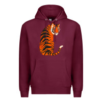 Burgundy tiger Premium Hoodie - ArtChic