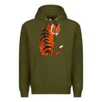 Army Green tiger Premium Hoodie - ArtChic