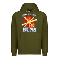 Army Green hot cross buns t shirt Premium Hoodie - ArtChic