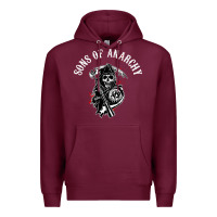 Burgundy horror skull sons of anarchy Premium Hoodie - ArtChic