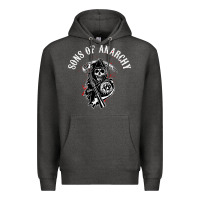 Charcoal Heather horror skull sons of anarchy Premium Hoodie - ArtChic