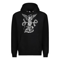 Black st michael archangel catholic angel defend us Premium Hoodie - ArtChic