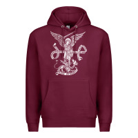 Burgundy st michael archangel catholic angel defend us Premium Hoodie - ArtChic