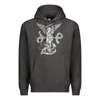 Charcoal Heather st michael archangel catholic angel defend us Premium Hoodie - ArtChic