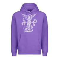 Purple st michael archangel catholic angel defend us Premium Hoodie - ArtChic