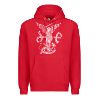 Red st michael archangel catholic angel defend us Premium Hoodie - ArtChic