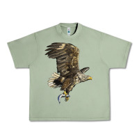 Oil Green American White Sea Eagle Urban Heavy Tee - LillyAllenDesigns