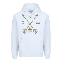 White pacific northwest mountain  cool pnw pacific northwest t shirt Premium Hoodie - ArtChic