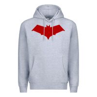 Heather Grey red hood Premium Hoodie - ArtChic