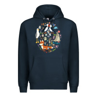 Navy Puffin Rock gift for fans puffin rock characters Premium Hoodie - ArtChic