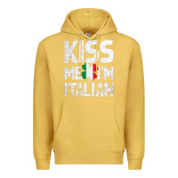 Antique Gold Kiss Me I'm Italian Premium Hoodie - ArtChic