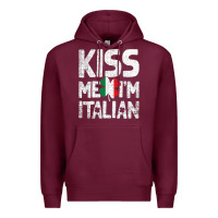 Burgundy Kiss Me I'm Italian Premium Hoodie - ArtChic