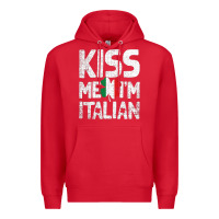 Red Kiss Me I'm Italian Premium Hoodie - ArtChic