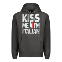 Charcoal Heather Kiss Me I'm Italian Premium Hoodie - ArtChic