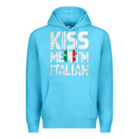 Ocean Blue Kiss Me I'm Italian Premium Hoodie - ArtChic