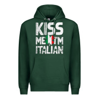 Sports Green Kiss Me I'm Italian Premium Hoodie - ArtChic
