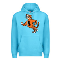 Ocean Blue Vintage Walking Angry Tiger Idaho State Premium Hoodie - ArtChic