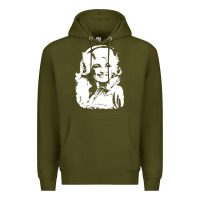 Army Green dolly parton distressed photo Premium Hoodie - ArtChic