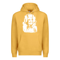 Mustard dolly parton distressed photo Premium Hoodie - ArtChic
