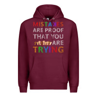 Burgundy mistakes are proof that you are trying teacher inspirational t shirt Premium Hoodie - StudioElite