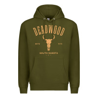 Army Green deadwood south dakota usa vintage distressed style design long sleeve Premium Hoodie - StudioElite