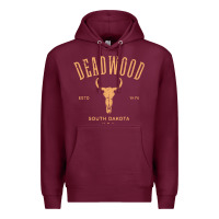 Burgundy deadwood south dakota usa vintage distressed style design long sleeve Premium Hoodie - StudioElite