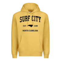 Antique Gold Surf City North Carolina Nc Vintage Sports Design Black Prin Premium Hoodie - StudioElite