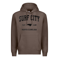 Coffee Surf City North Carolina Nc Vintage Sports Design Black Prin Premium Hoodie - StudioElite