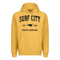 Mustard Surf City North Carolina Nc Vintage Sports Design Black Prin Premium Hoodie - StudioElite