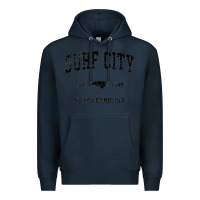 Navy Surf City North Carolina Nc Vintage Sports Design Black Prin Premium Hoodie - StudioElite