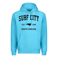 Ocean Blue Surf City North Carolina Nc Vintage Sports Design Black Prin Premium Hoodie - StudioElite